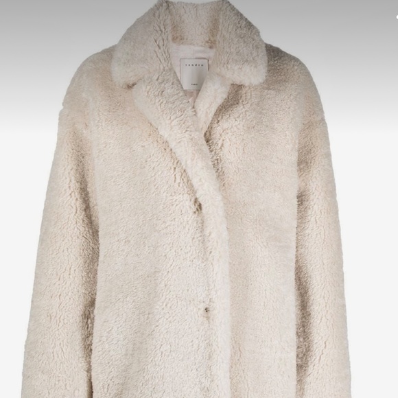 Sandro Paris Rocky Faux Shearling Coat - Picture 2 of 11